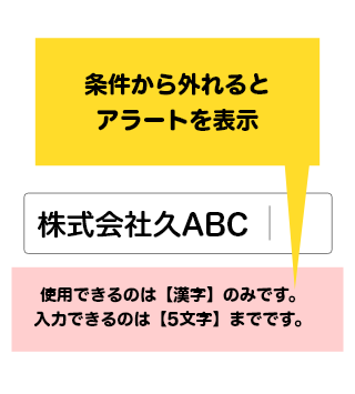 文字数や使用不可文字の制限